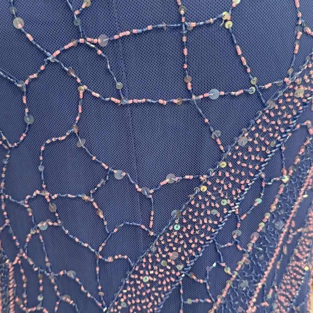 Periwinkle Blue hand Beaded‎ Evening Gown - Women's Formal Dress made on stretch